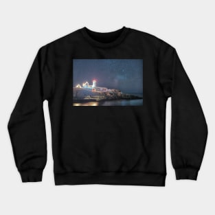 Starry Sky of the Nubble Light in York ME Cape Neddick Crewneck Sweatshirt